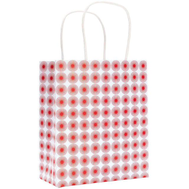 Set Of 3 Red And Gold Festive Gift Bags