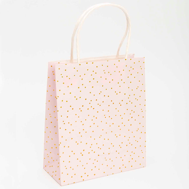 Set Of 3 Green And Pink Festive Gift Bags