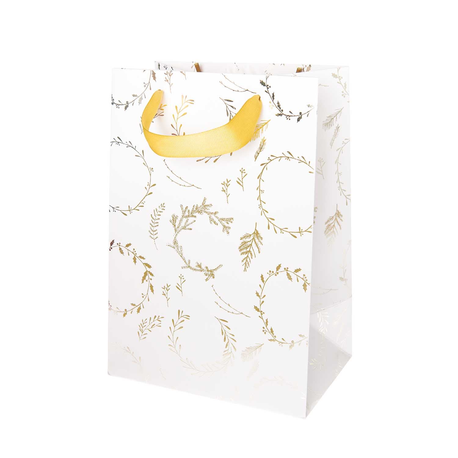 Medium Gold Wreath Gift Bag