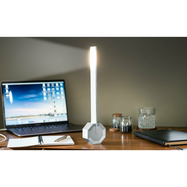 Octagon Desk Light: Aluminium