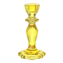 Load image into Gallery viewer, Yellow Glass Candlestick Holder