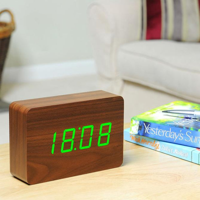 Brick Walnut Click Clock
