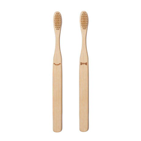 His And Her Bamboo Toothbrush Set