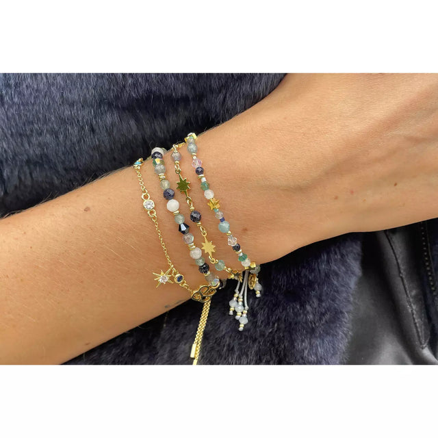Angelic Gold Charm Crystal Bracelet