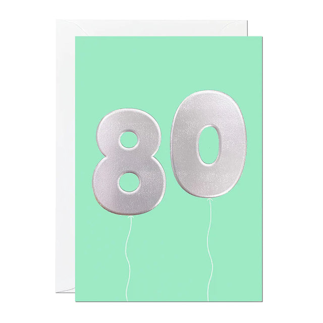 80 Blue Balloons Card