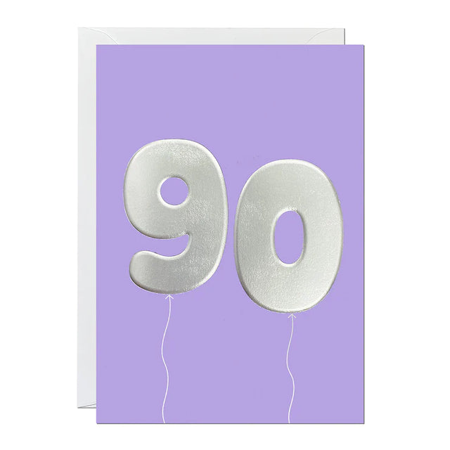 90 Purple Balloons Card