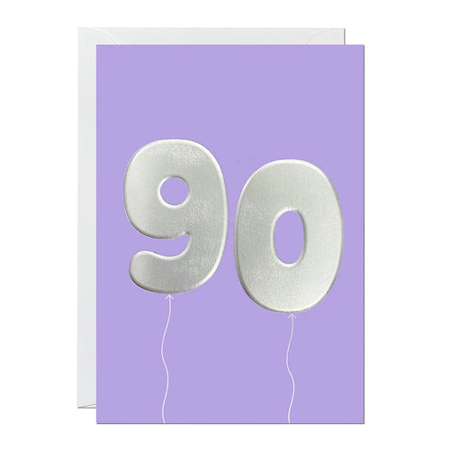 90 Purple Balloons Card