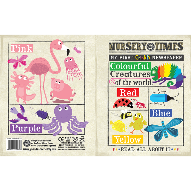 Nursery Times Crinkly Newspaper - Colourful Creatures