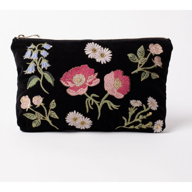 British Blooms Black Velvet Travel Pouch