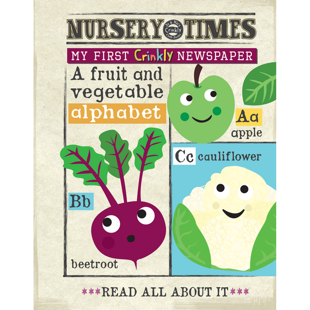 Nursery Times Crinkly Newspaper - Fruit And Veg Alphabet