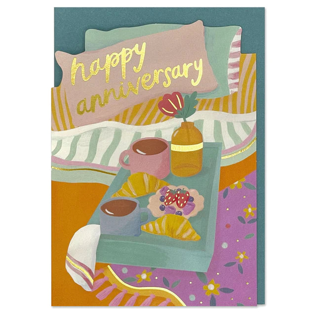 Happy Anniversary Breakfast In Bed Card