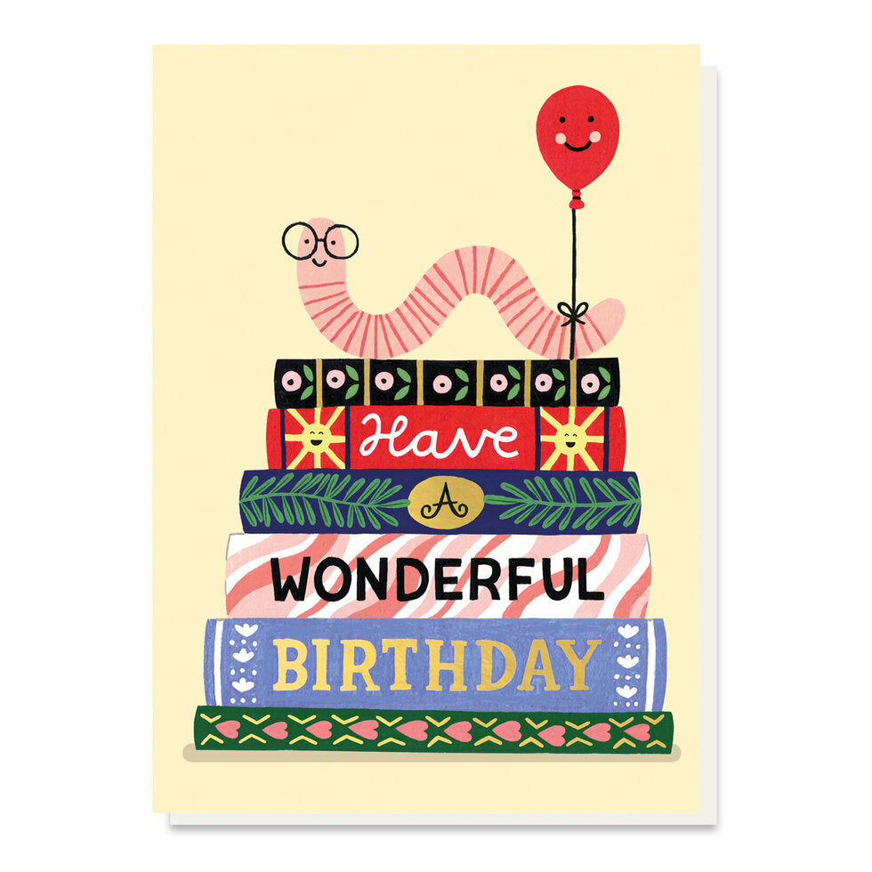 Bookworm Birthday Card