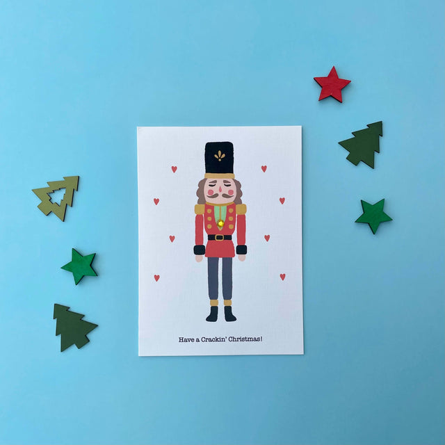 Nutcracker Cracking Christmas Card