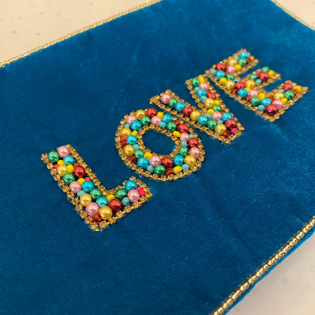 Rainbow Love Letters Beaded Purse