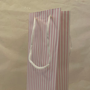 Pink Stripe Bottle Gift Bag