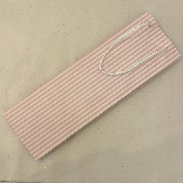 Pink Stripe Bottle Gift Bag