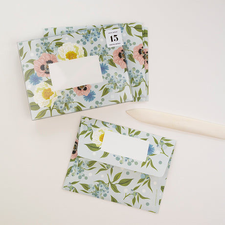 Lush Flora Set Of 15 Envelopes