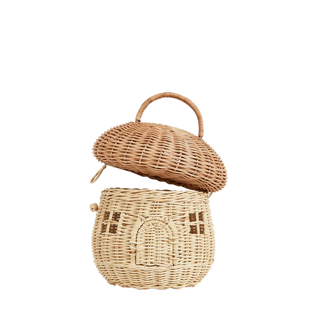 Natural Mushroom Rattan Basket