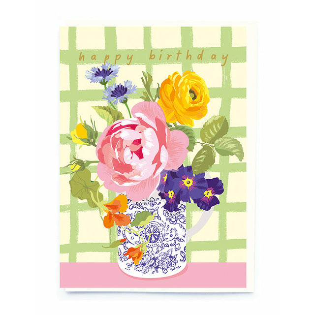 Vase Of Flowers Birthday Card