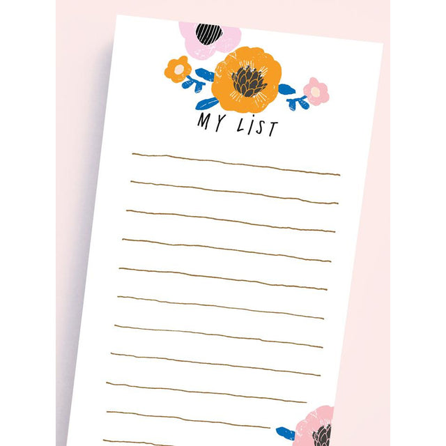 Pretty Flowers List Magnetic Pad