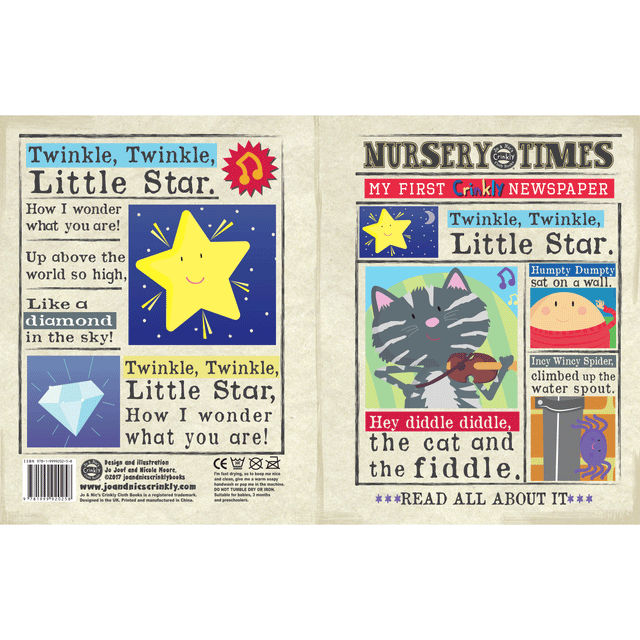 Nursery Times Crinkly Newspaper - Nursery Rhymes