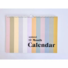 Load image into Gallery viewer, Undated Pastel Rainbow Wall Calendar