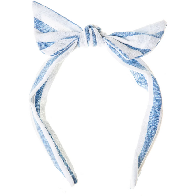 Stripy Blue Tie Headband