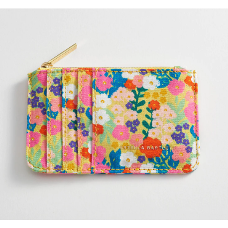 Yellow Floral Print Card Purse
