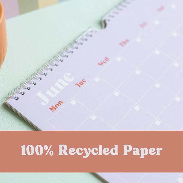 Undated Pastel Rainbow Wall Calendar