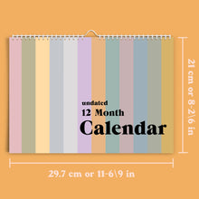Load image into Gallery viewer, Undated Pastel Rainbow Wall Calendar