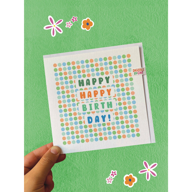 Men's Dotted Birthday Card