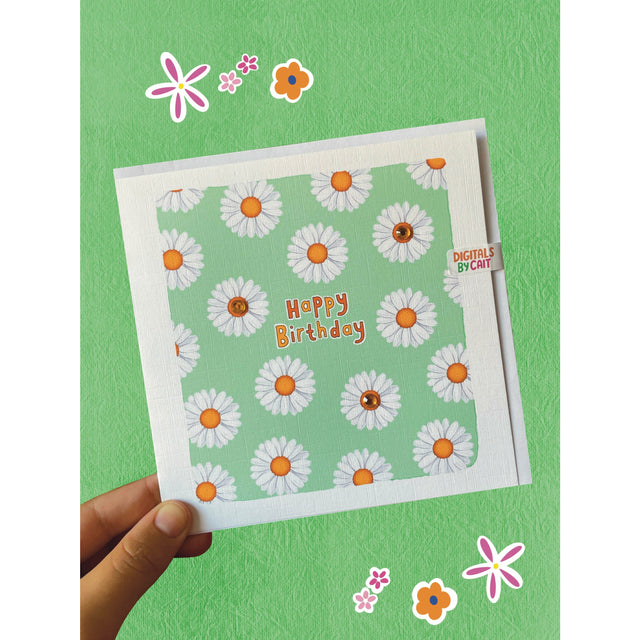 Embellished Daisy Birthday Card