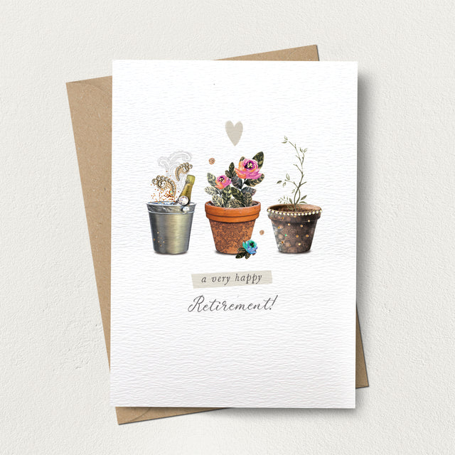 A Very Happy Retirement Pots Card