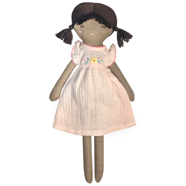 Embroidered Pink Gauze Dress Doll