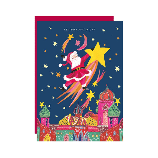 Santa Shooting Star Christmas Card