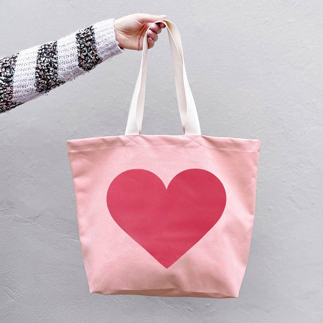 Pink Heart Tote Bag