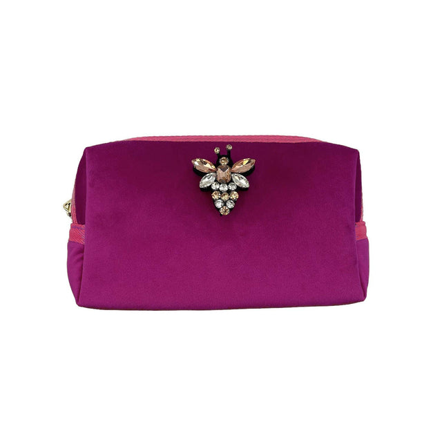 Small Velvet Fuchsia Pouch & Queen Bee Pin