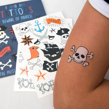 Beware Of The Pirates Temporary Tattoos