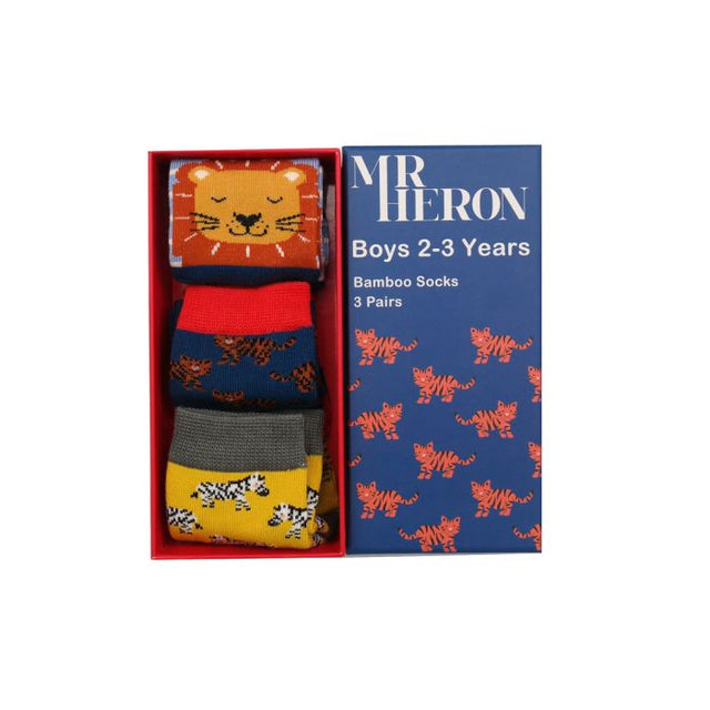 Gift Box Safari Bamboo Socks - Age 2-3 Years