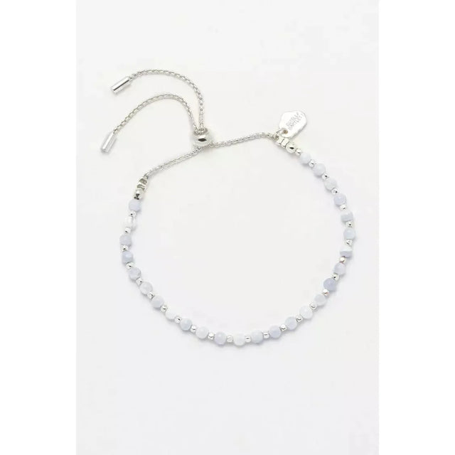 Blue Lace Agate Gemstone Slider Bracelet