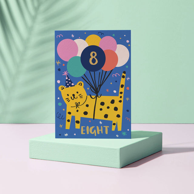 Age 8 Tiger Birthday Card