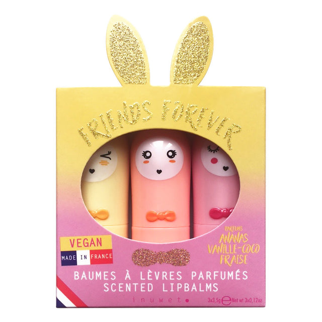 Set of 3 Bunny Lip Balms - Yellow Trio