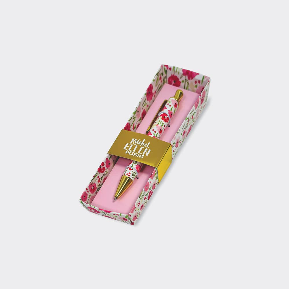 Pink Rosey Floral Pen