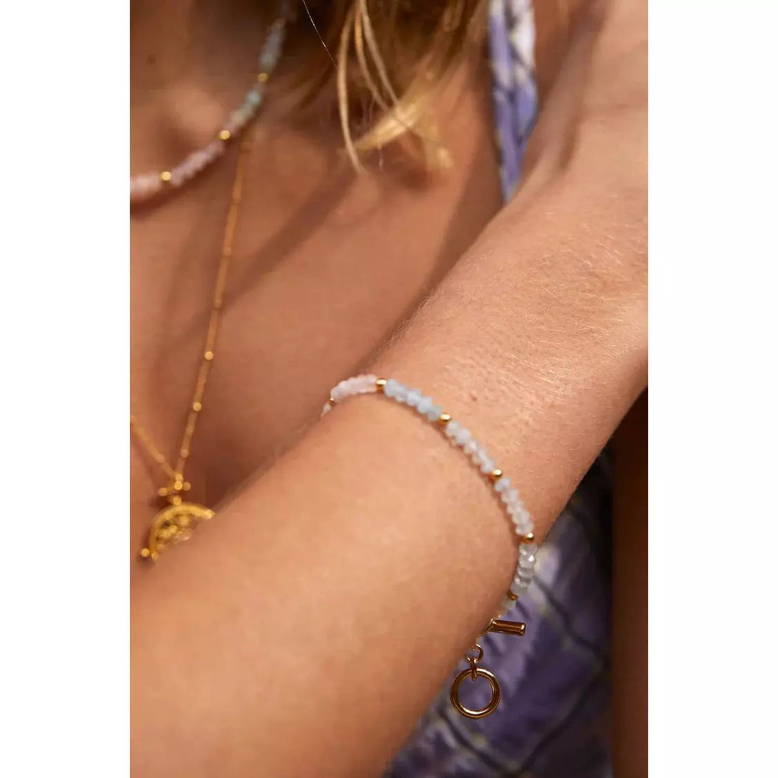 Pastel Rainbow Mix Semi Precious Beaded Bracelet