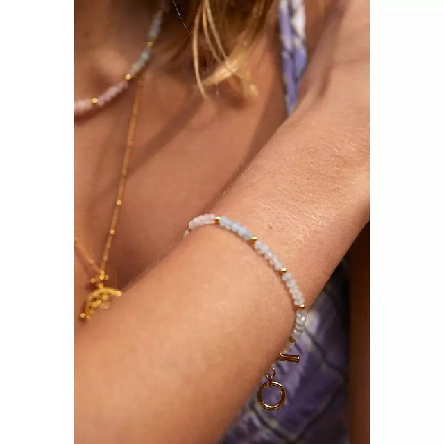 Pastel Rainbow Mix Semi Precious Beaded Bracelet