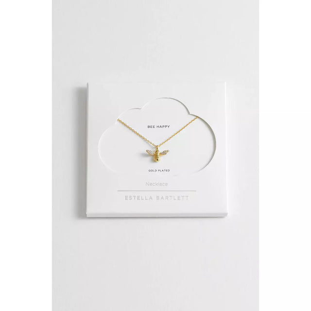 Bee With Sparkly Wings Gold Plated Necklace