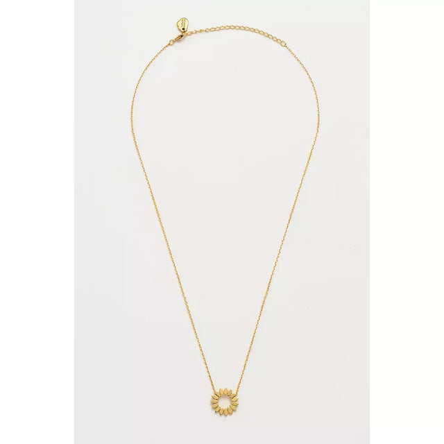 Modern Floral Necklace Gold Plated
