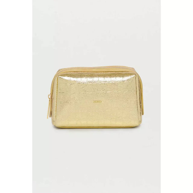 Metallic Gold Crocodile Effect Make Up Bag