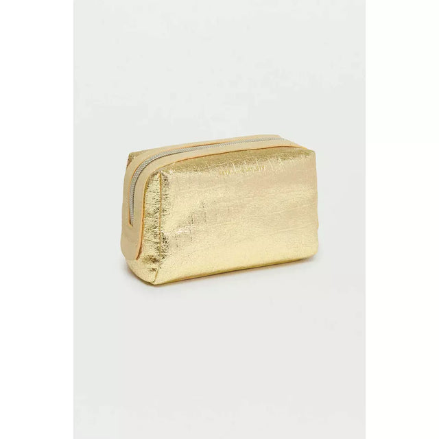 Metallic Gold Crocodile Effect Make Up Bag
