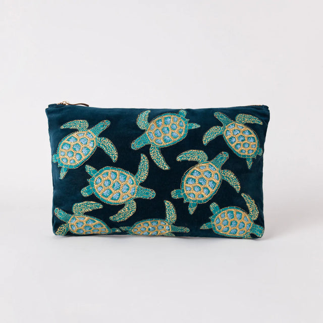 Turtle Conservation Embroidered Everyday Pouch